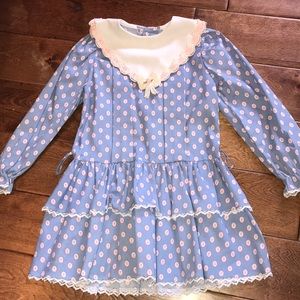 NWOT Vintage 80’s Peaches n Cream Peplum Tulip Spring Kids Tunic with Collar